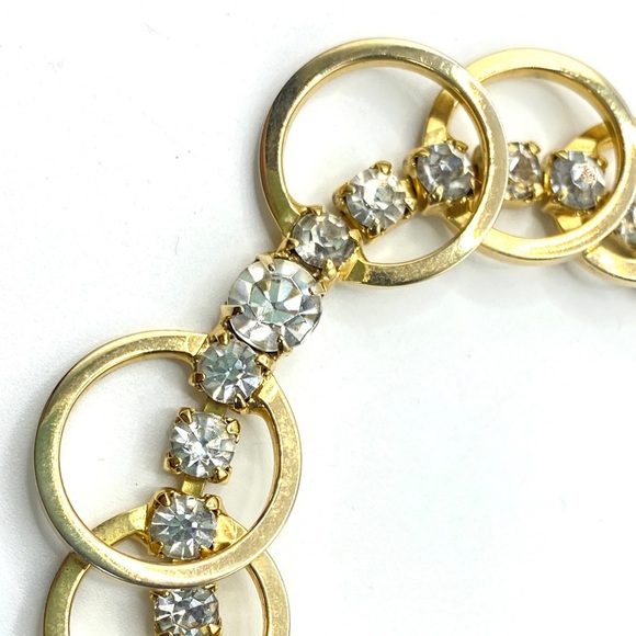 SARAH COVENTRY SAC Gold & Rhinestone Vintage Bracelet - Picture 6 of 10